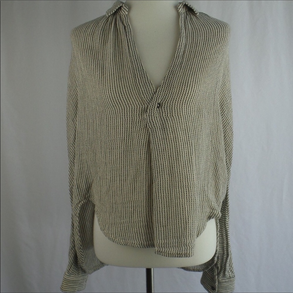Free People High-Low One Button Pullover
